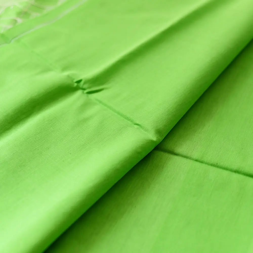 buy Handloom Silver Zari Border Maheshwari Saree ~ Green