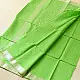 buy Handloom Silver Zari Border Maheshwari Saree ~ Green