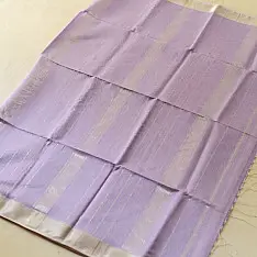Pavitra . पवित्रा | Handloom Silver Zari Border Maheshwari Silk Saree ~ Purple