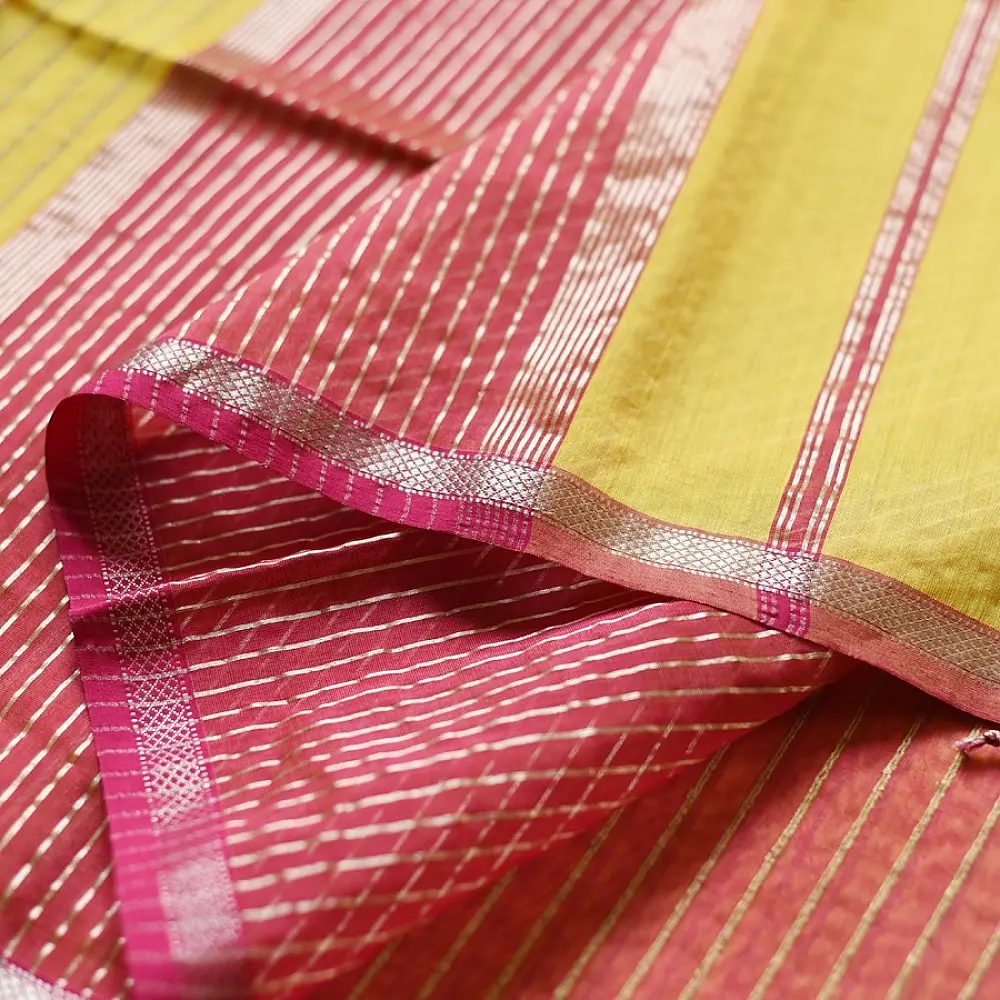 buy Handloom Maheshwari Silk limon Saree