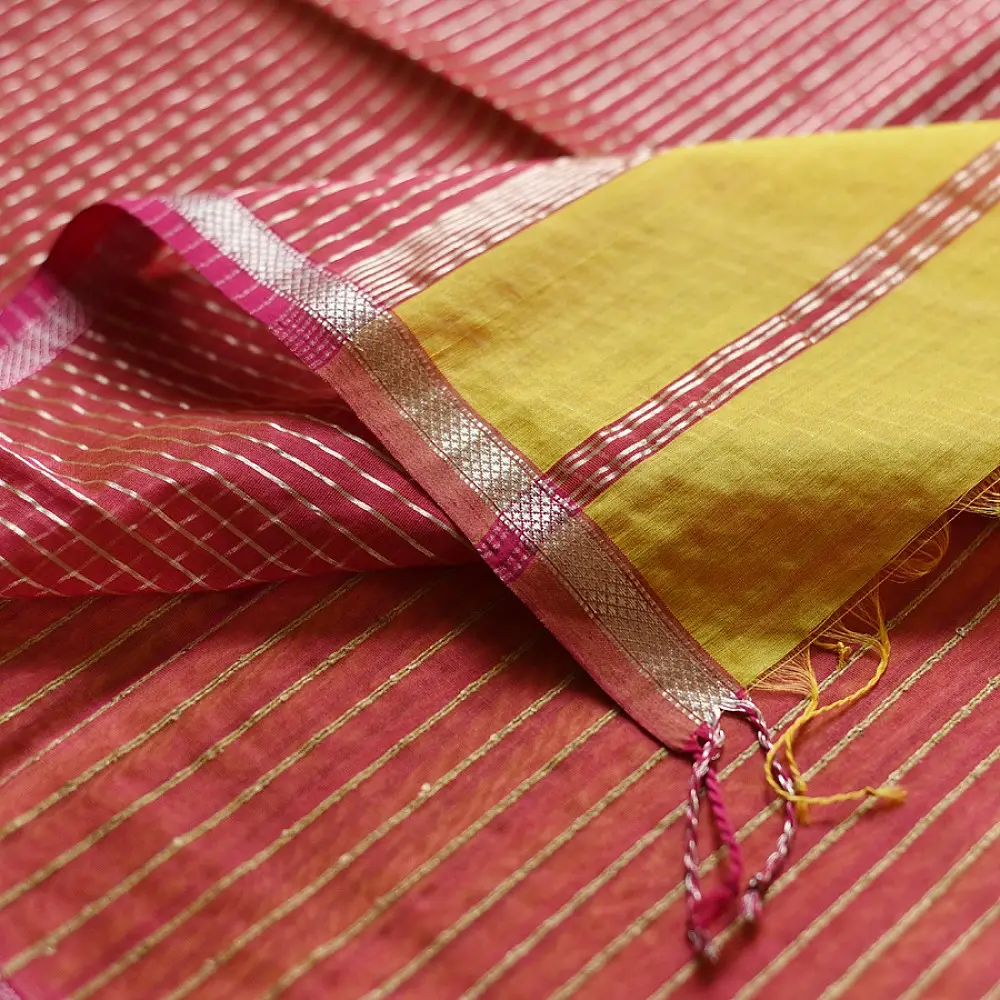 buy Handloom Maheshwari Silk limon Saree