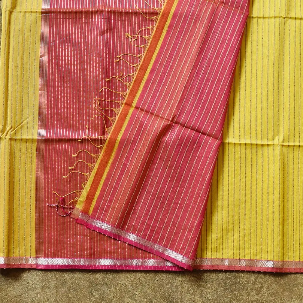 buy Handloom Maheshwari Silk limon Saree
