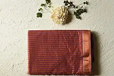 Iris ~ Maheshwari Handloom | Allover Zari Stripe Saree