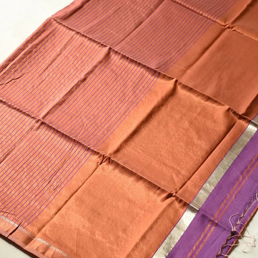 shop Maheshwari Handloom | Allover Zari Stripe Saree