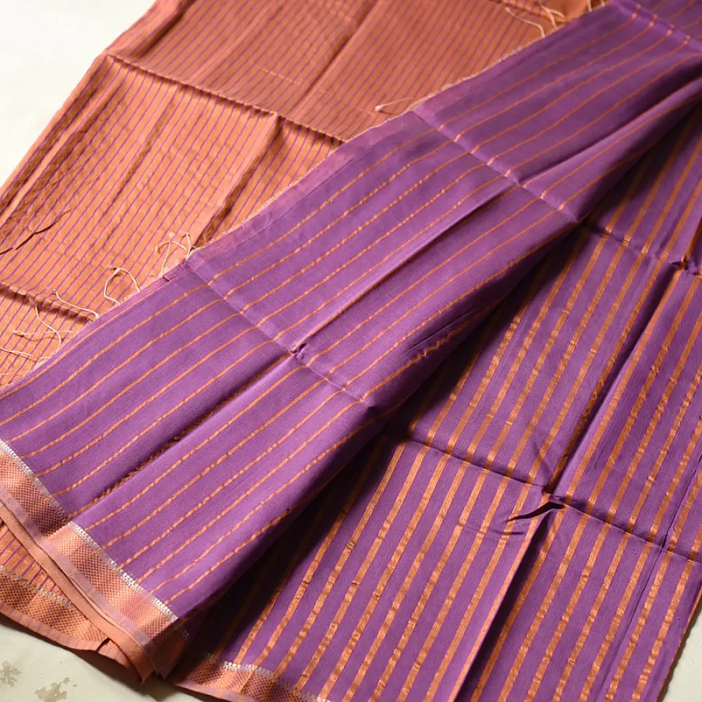 shop Maheshwari Handloom | Allover Zari Stripe Saree
