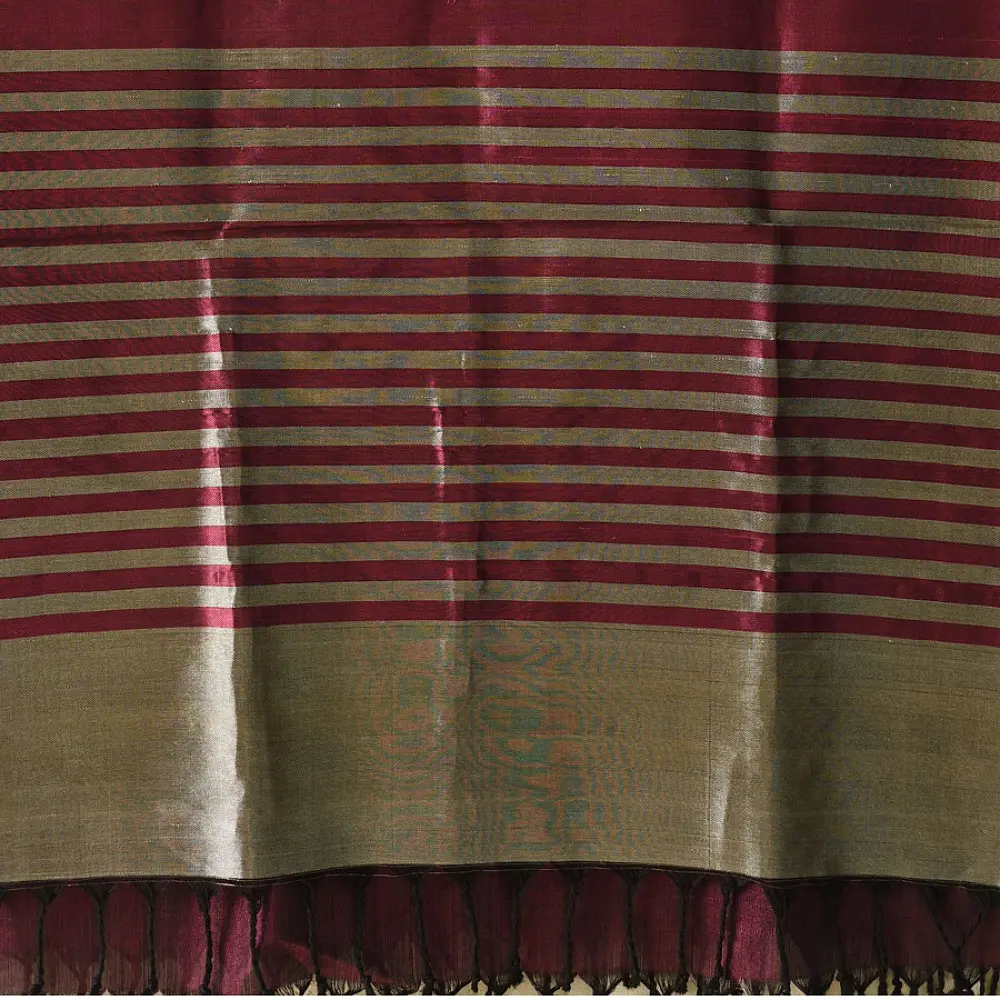 shop Maheshwari Silk Dress Material (Top & Dupatta) - Rani Pink & Silver zari