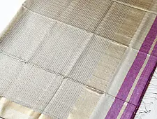 Pavitra . पवित्रा | Handloom Maheshwari Silk Saree ~ Pink with golden Zari 
