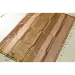 Pavitra . पवित्रा | Handwoven Maheshwari Tussar Silk & Zari Saree 