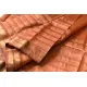 buy Handwoven Maheshwari silk sareeHandwoven Maheshwari Silk Saree With Zari Border - Rose Gold Color