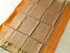 Pavitra . पवित्रा | Handwoven Maheshwari Checks Saree - Yellow