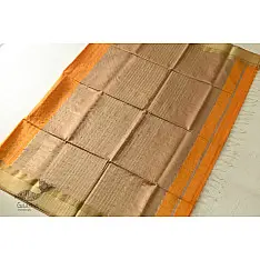 Pavitra . पवित्रा | Handwoven Maheshwari Checks Saree - Yellow