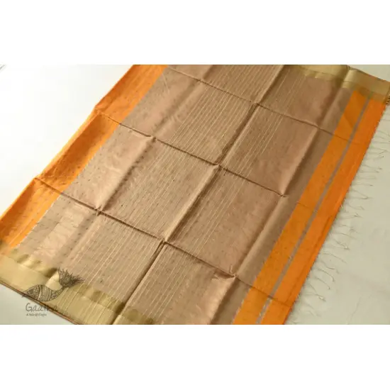 buy Handwoven Maheshwari Checks Saree - Yellow