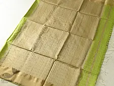 Pavitra . पवित्रा | Handwoven Maheshwari Checks Saree - Liril Green Color