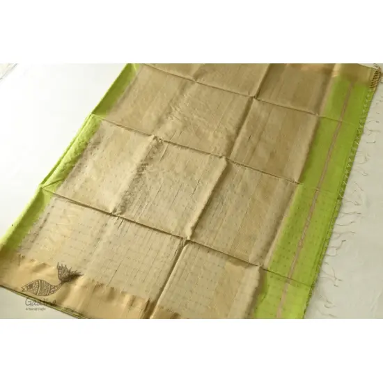 buy Handwoven Maheshwari Checks Saree - Liril Green Color