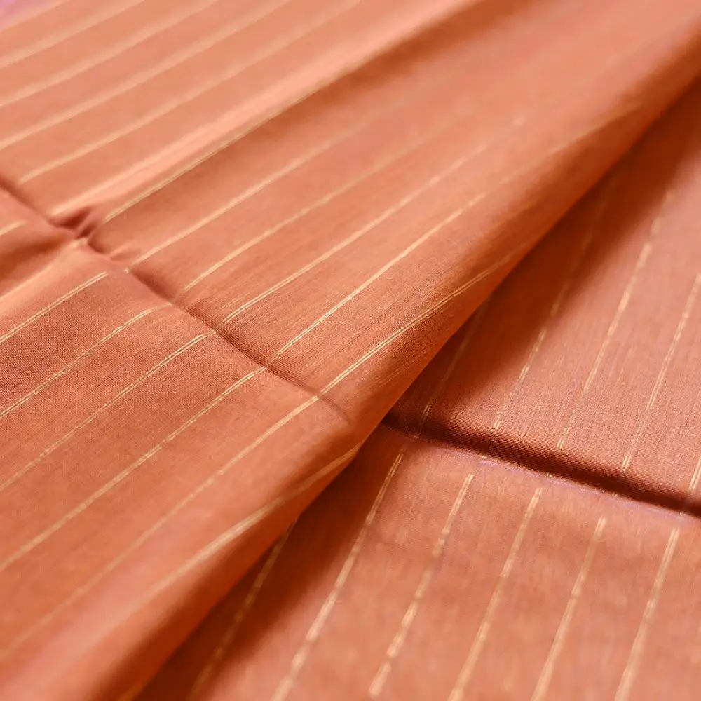buy Handloom Maheshwari Silk Rust orange Saree