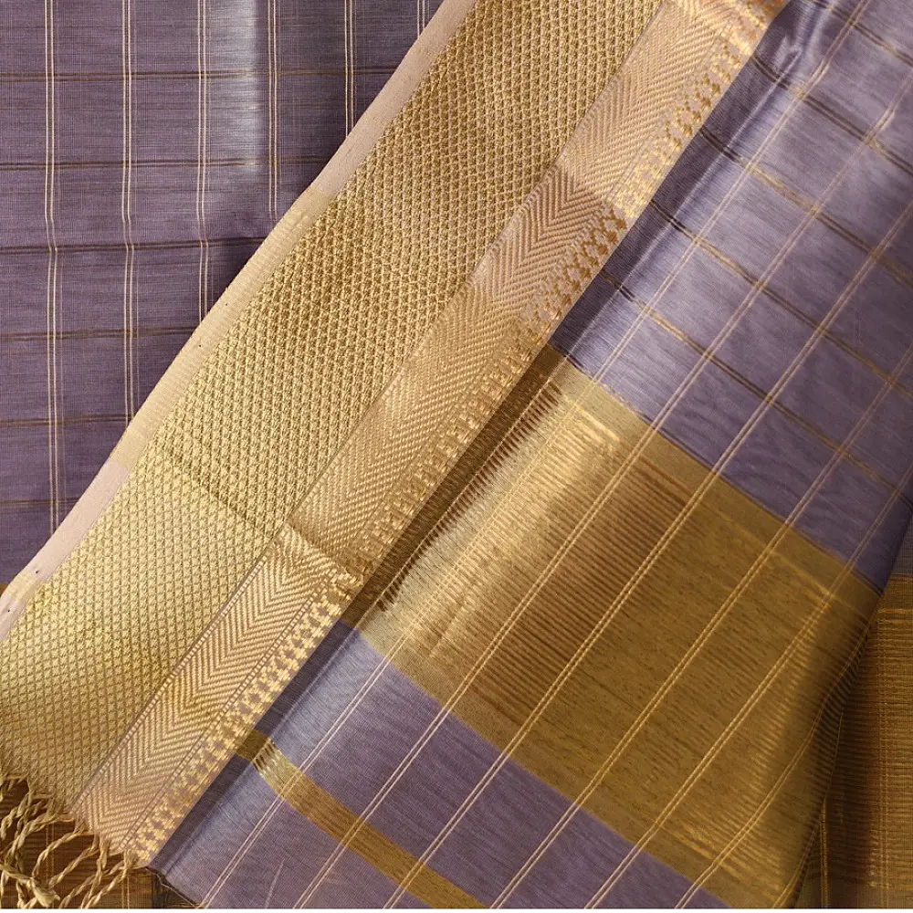 shop Maheshwari Silk Top & Dupatta lavender coloir