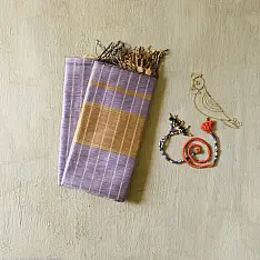 Rekha | Maheshwari zari Silk Top & Dupatta | lavender