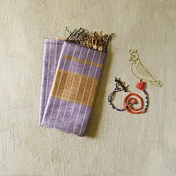 Rekha | Maheshwari zari Silk Top & Dupatta | lavender
