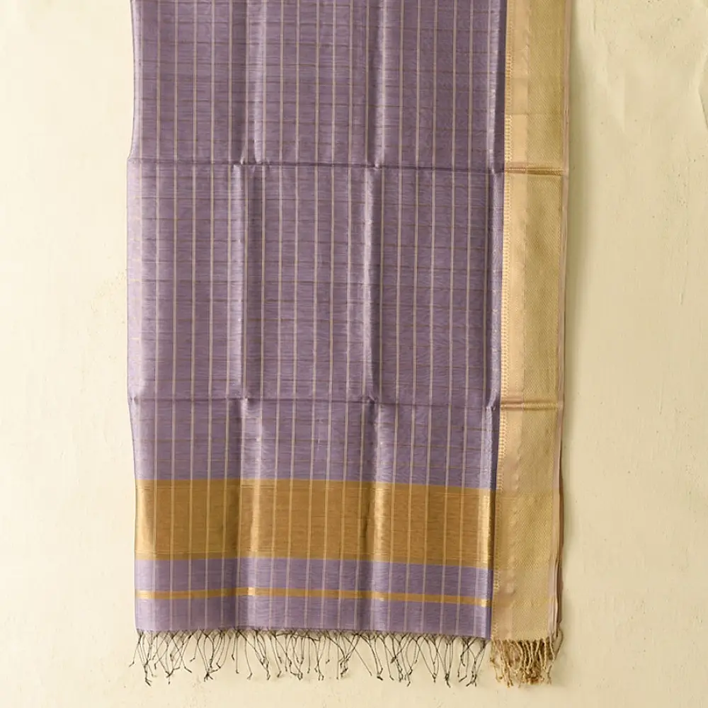 shop Maheshwari Silk Top & Dupatta lavender coloir