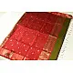 buy Handwoven Maheshwari Saree Green with Red Pallu