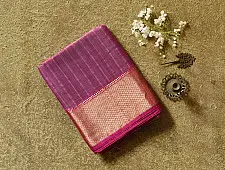 Pavitra . Handloom Maheshwari Silk Saree | Zari Birder | Indian Rose