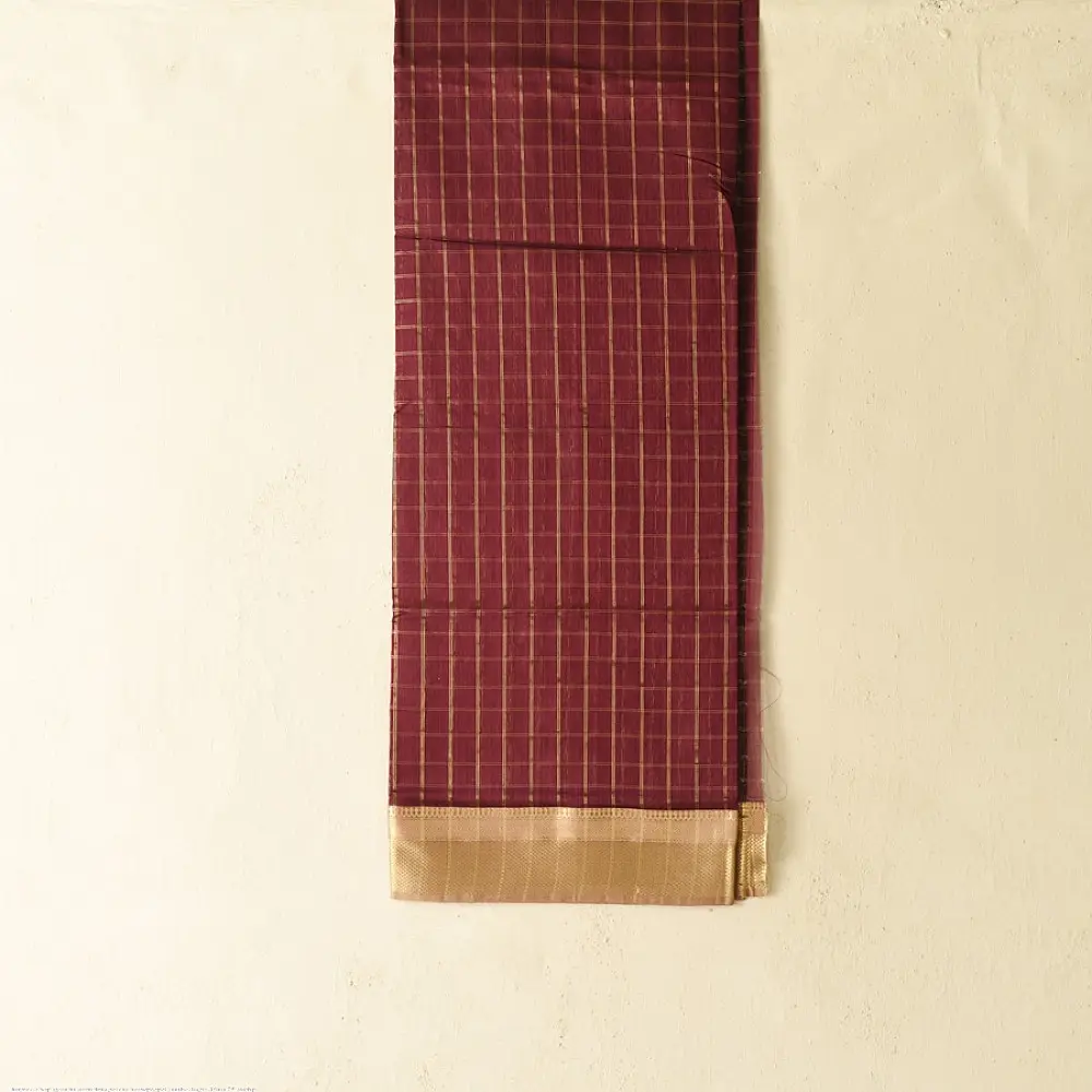 Maheshwari dress material in Maroon colour