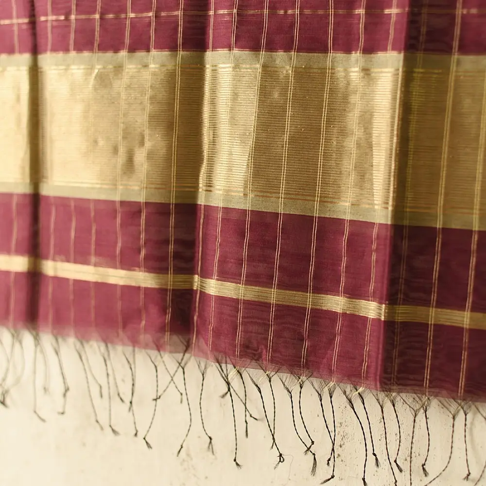 Maheshwari dress material in Maroon colour