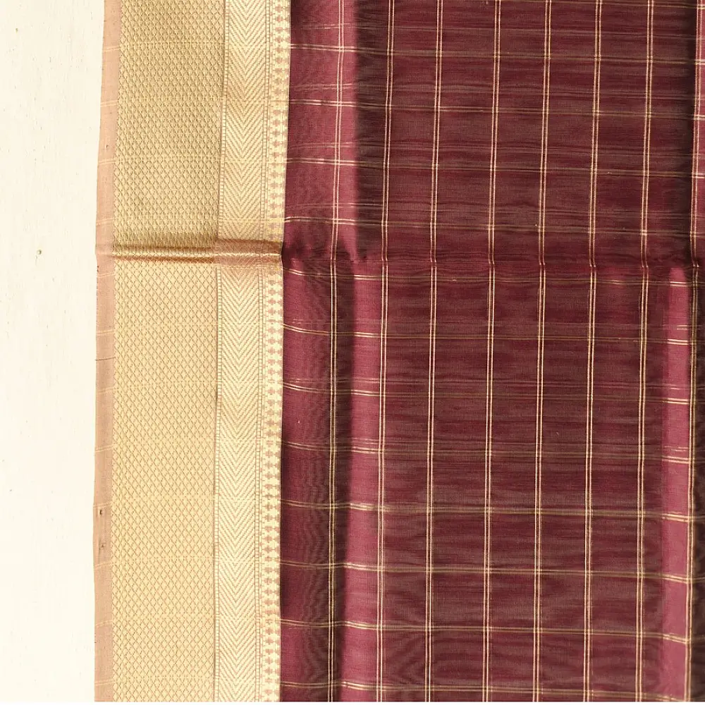 Maheshwari dress material in Maroon colour