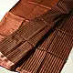 shop All over Zari Stripe Saree - Copper Brown