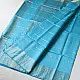buy Handloom Maheshwari Silk Sky Blue Saree ~ Zari Stripe Pallu