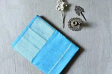 Pavitra . पवित्रा | Handloom Maheshwari Silk Saree ~ Sky Blue / Zari Pallu