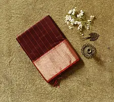 Pavitra . Handloom Maheshwari Silk Saree | Zari Birder | Wine