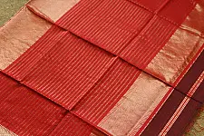 Pavitra . Handloom Maheshwari Silk Saree | Zari Birder | Wine