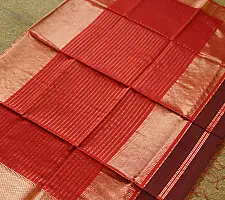 Pavitra . Handloom Maheshwari Silk Saree | Zari Birder | Wine
