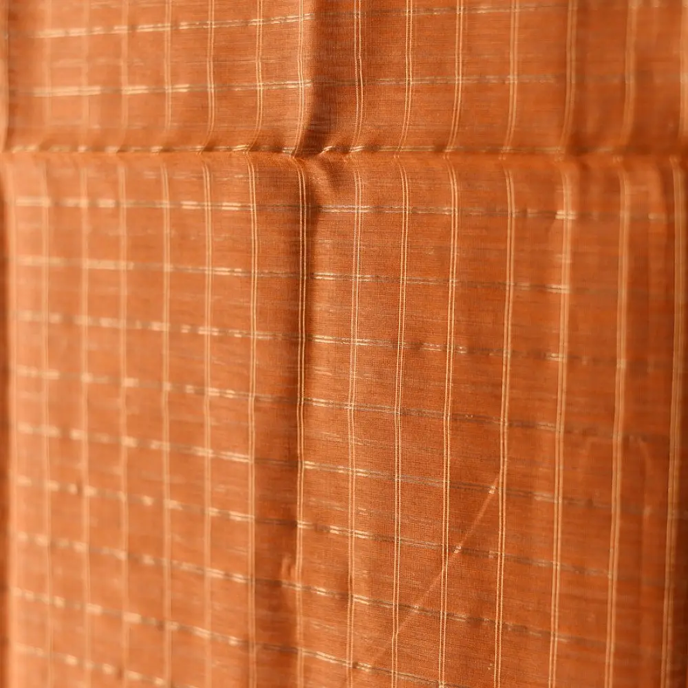 shop Maheshwari Handloom Dress Material - Golden Zari Checks - Top & Dupatta