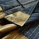 buy Handloom Maheshwari Silk Saree in  Dark teal colour
