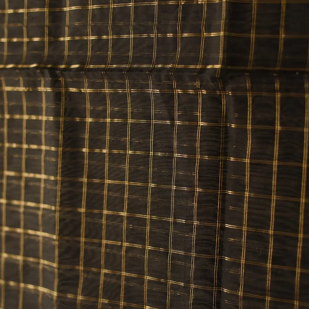 shop Maheshwari Black Dress Material - Zari Checks