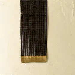 Rekha | Maheshwari Black Dress Material - Zari Checks 