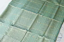 Pavitra . पवित्रा | Handloom Maheshwari Silk Saree ~ Green & Blue 