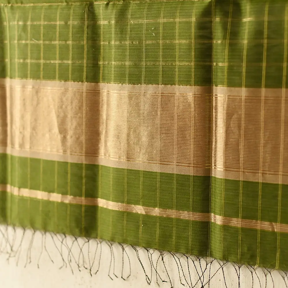 shop Maheshwari Handloom Dress Material (Top & Dupatta) - Perrot Green
