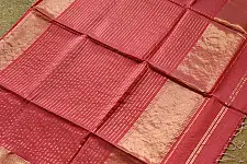 Pavitra .Handloom Maheshwari Silk Saree | Heavy Zari Border