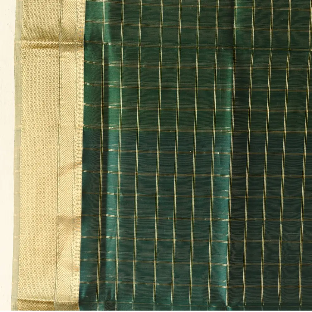 Maheshwari Top & Dupatta material | Green