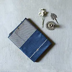 Pavitra . पवित्रा | Handloom Maheshwari Silk Saree ~ Blue / Zari Pallu