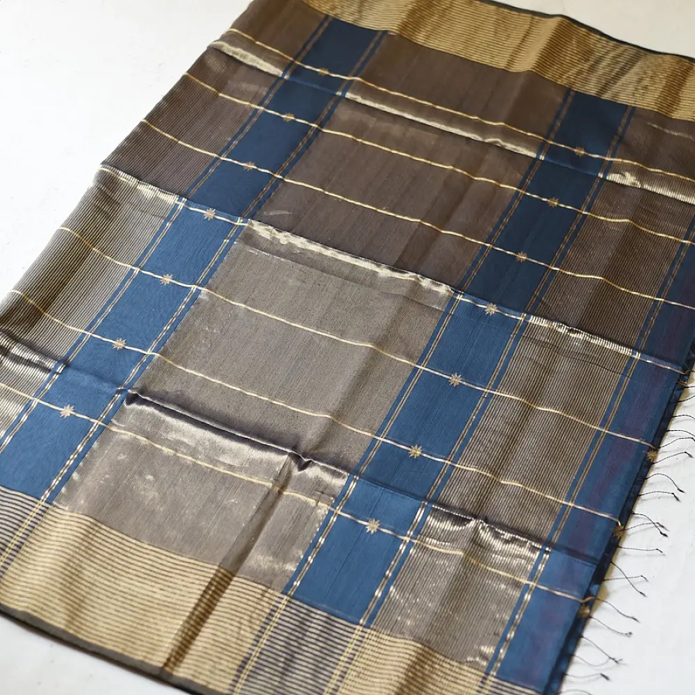 buy Handloom Maheshwari Silk Saree ~ Zari Pallu