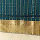 shop Maheshwari Zari Checks Dress Material (Top & Dupatta) - Teal Blue