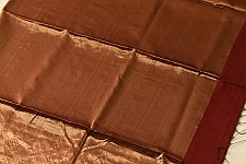 Colors of Devotion | Handwoven Maheshwari Silk & Zari Saree ~ Brown