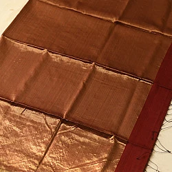 Colors of Devotion | Handwoven Maheshwari Silk & Zari Saree ~ Brown