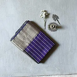 Pavitra . पवित्रा | Handloom Maheshwari Silk Violet Saree