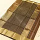 buy Handloom Maheshwari Silk Brown Saree With Black Pallu