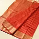 Black Handloom Maheshwari Silk Red Saree With Golden Zari Stripes